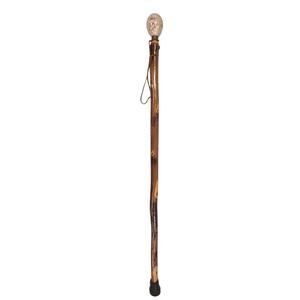 Hand Carved Wooden Walking 36" Cane with Marble Stone Egg Handle